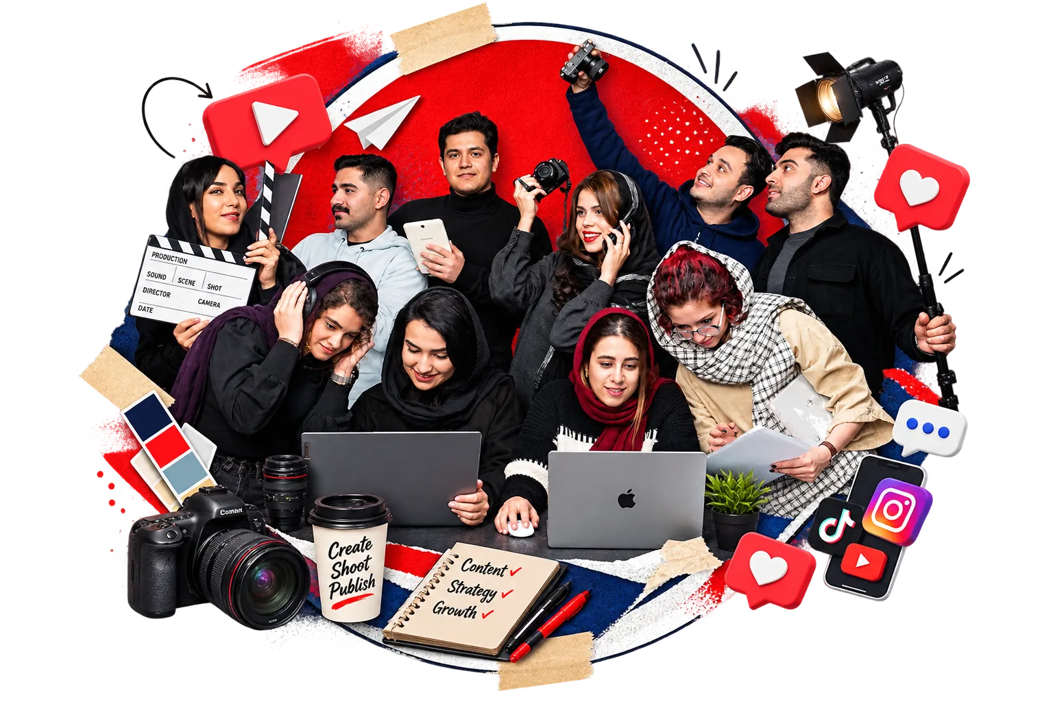 تیم استودیو تولید محتوا راویرال